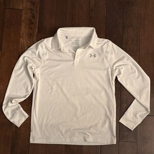 Under Armour White Long Sleeve Performance Polo